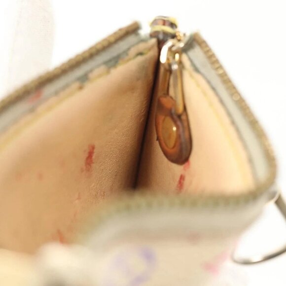 LOUIS VUITTON Multicolor Pochette Cles Coin Purse White M92655 LV Auth 141583 - Picture 11 of 16